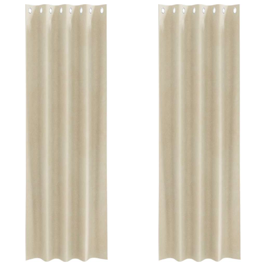 Verduisterende gordijnen 2 pcs Crème 140 x 225 cm Fluweel is nu te koop bij PeponiXL, paradijselijk wonen!
