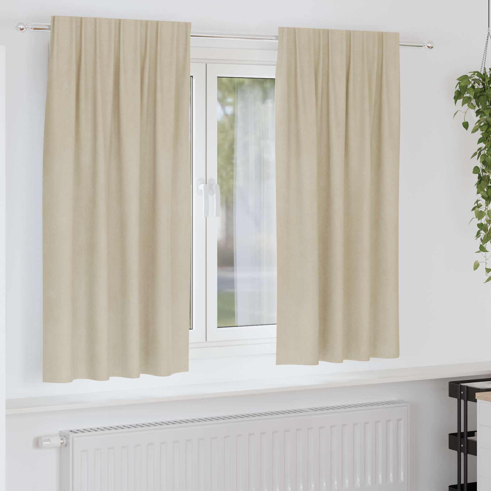 Verduisterende gordijnen 2 pcs Crème 140 x 175 cm Fluweel is nu te koop bij PeponiXL, paradijselijk wonen!
