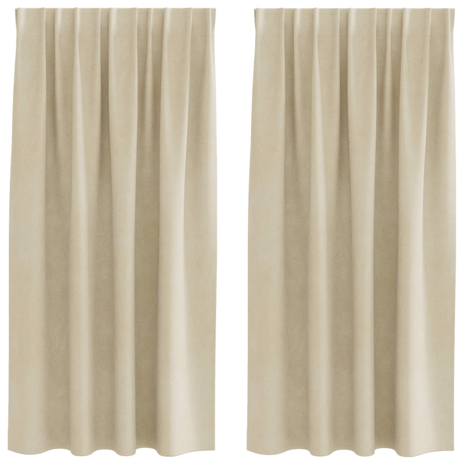 Verduisterende gordijnen 2 pcs Crème 140 x 175 cm Fluweel is nu te koop bij PeponiXL, paradijselijk wonen!