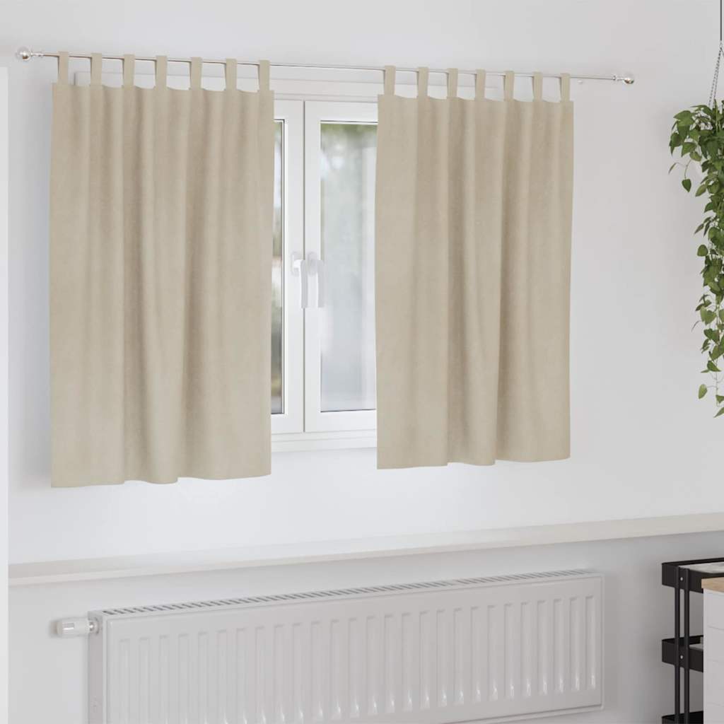 Verduisterende gordijnen 2 pcs Crème 140 x 140 cm Fluweel is nu te koop bij PeponiXL, paradijselijk wonen!