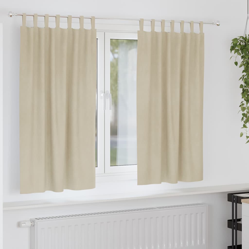 Verduisterende gordijnen 2 pcs Crème 140 x 175 cm Fluweel is nu te koop bij PeponiXL, paradijselijk wonen!