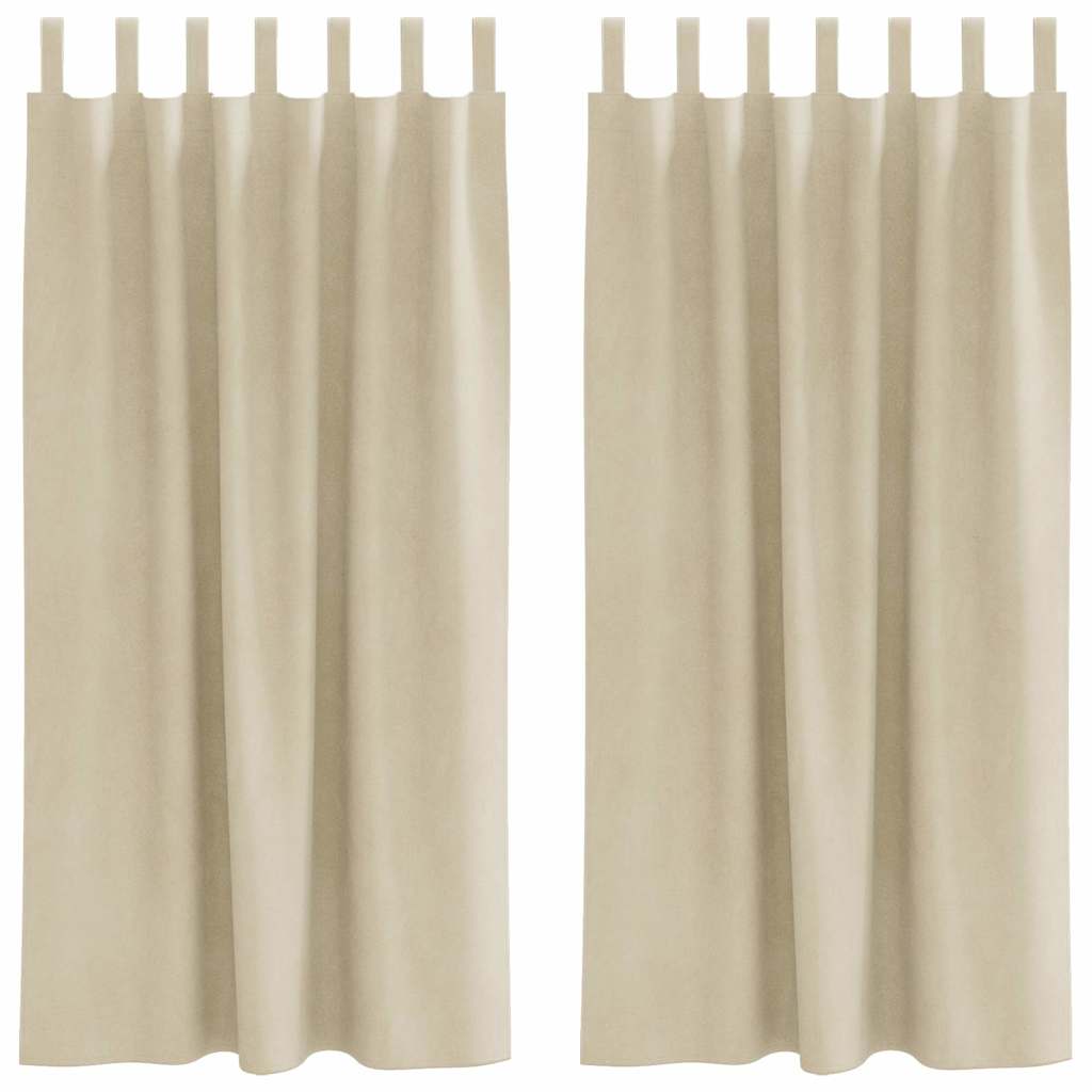 Verduisterende gordijnen 2 pcs Crème 140 x 175 cm Fluweel is nu te koop bij PeponiXL, paradijselijk wonen!