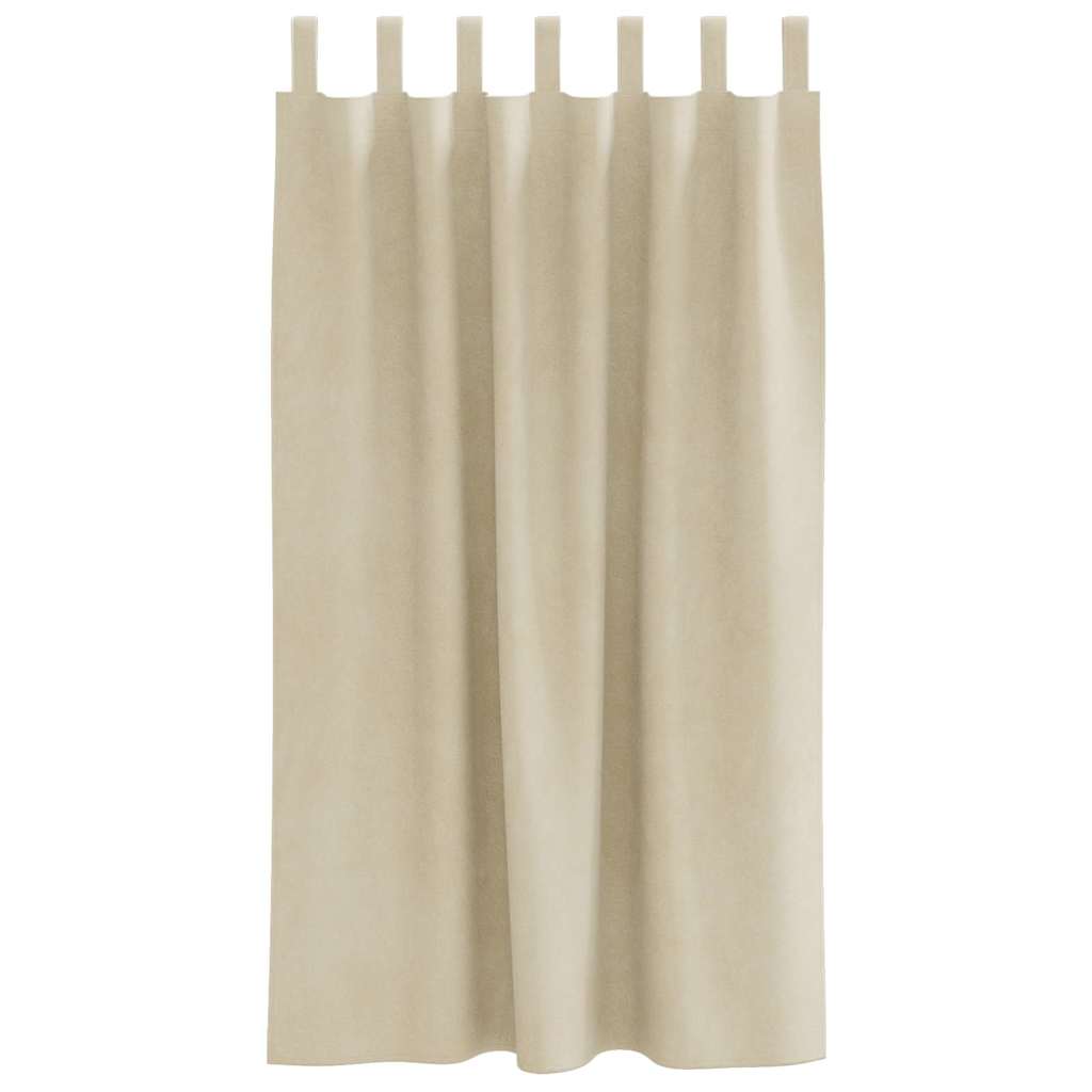 Verduisterende gordijnen 2 pcs Crème 140 x 175 cm Fluweel is nu te koop bij PeponiXL, paradijselijk wonen!