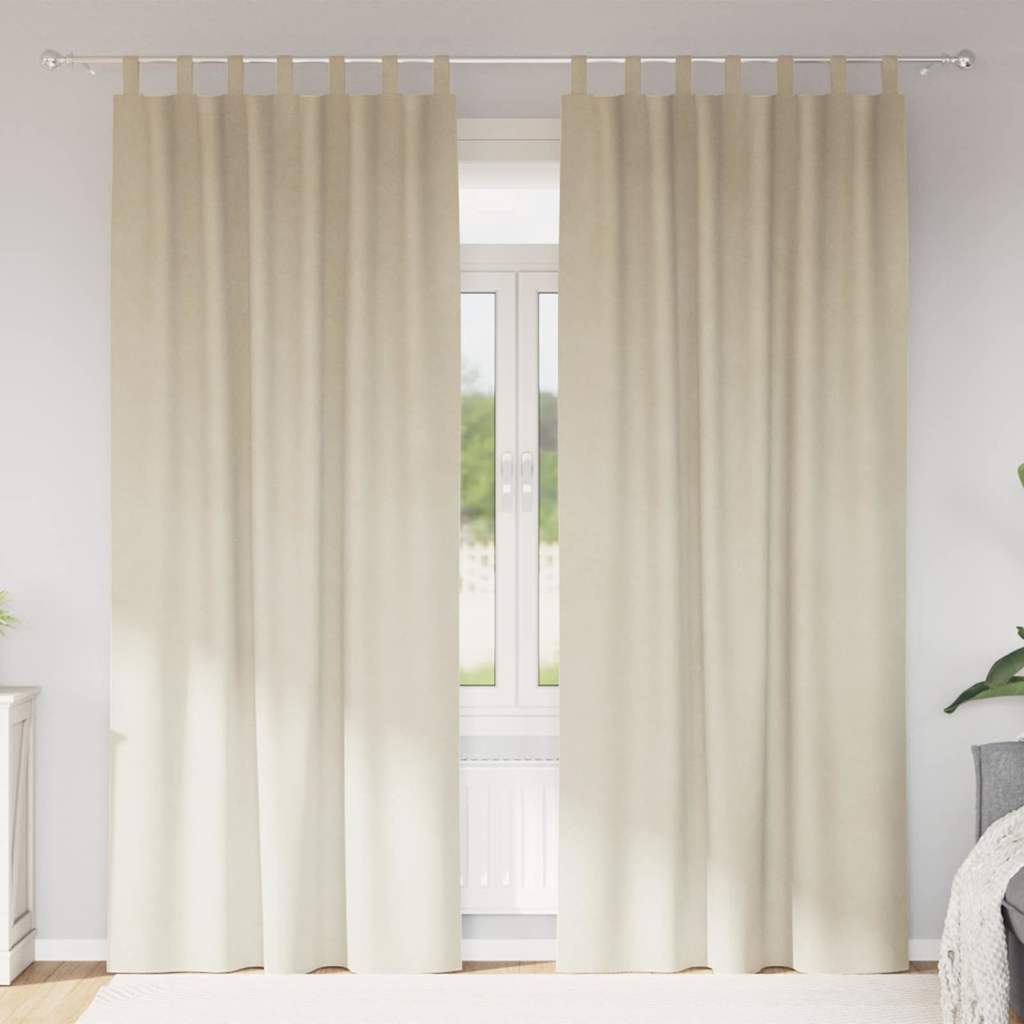 Verduisterende gordijnen 2 pcs Crème 140 x 225 cm Fluweel is nu te koop bij PeponiXL, paradijselijk wonen!
