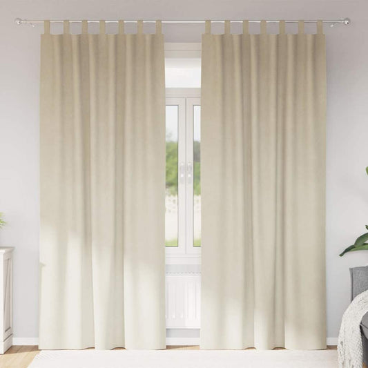 Verduisterende gordijnen 2 pcs Crème 140 x 225 cm Fluweel is nu te koop bij PeponiXL, paradijselijk wonen!