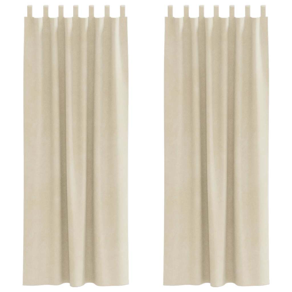 Verduisterende gordijnen 2 pcs Crème 140 x 225 cm Fluweel is nu te koop bij PeponiXL, paradijselijk wonen!