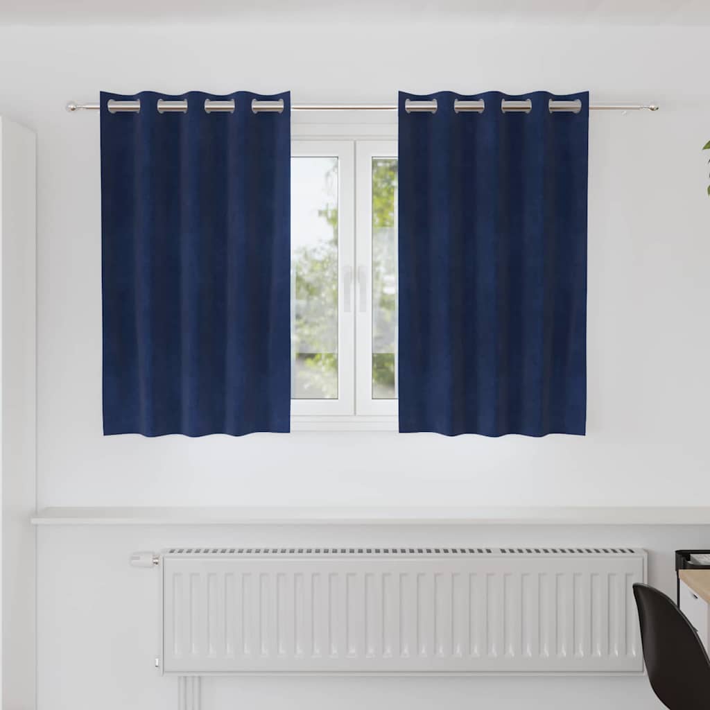 Verduisterende gordijnen 2 pcs Donkerblauw 140 x 140 cm Fluweel is nu te koop bij PeponiXL, paradijselijk wonen!