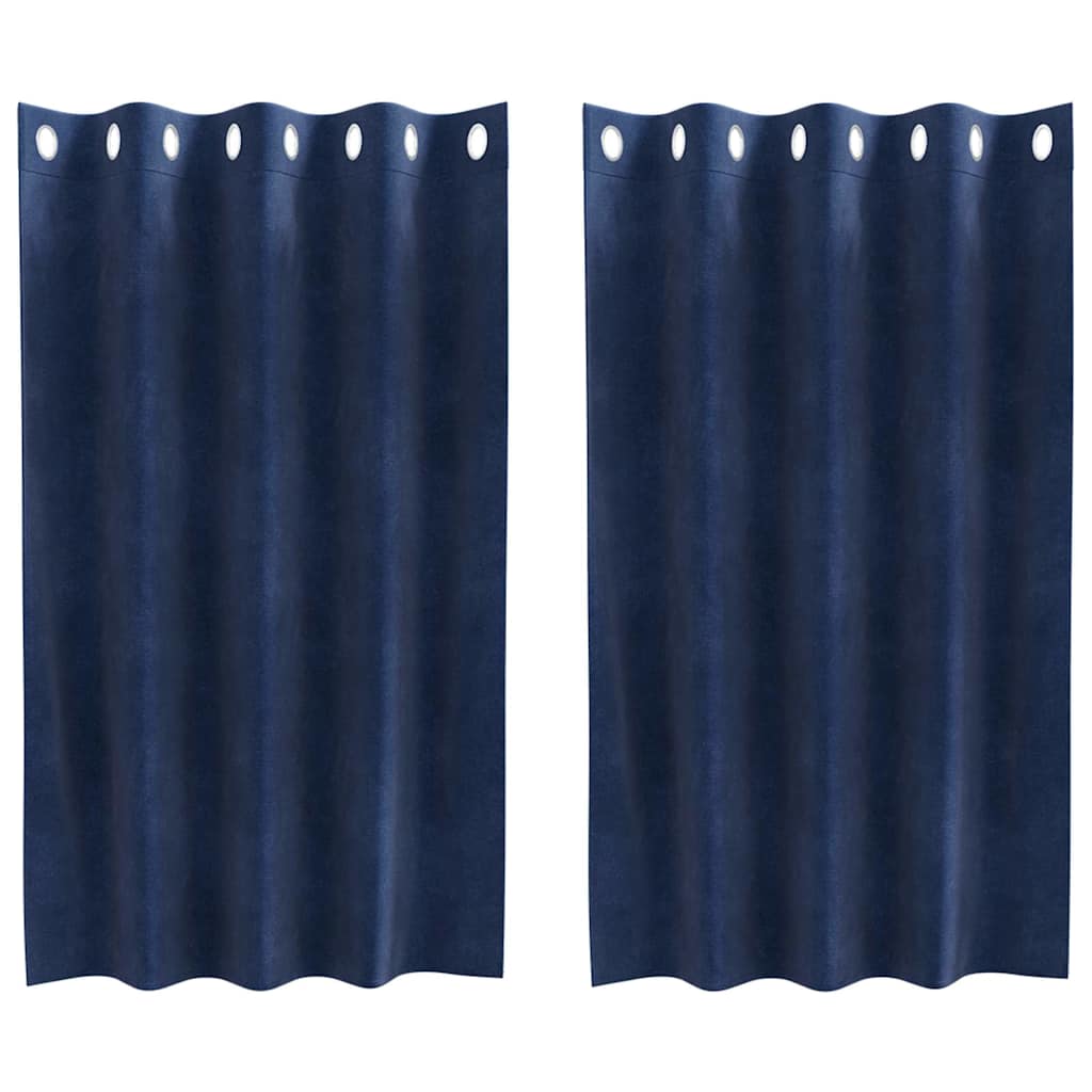 Verduisterende gordijnen 2 pcs Donkerblauw 140 x 140 cm Fluweel is nu te koop bij PeponiXL, paradijselijk wonen!