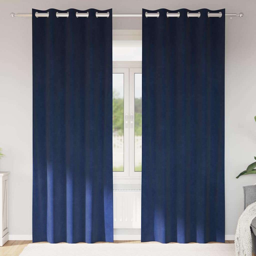Verduisterende gordijnen 2 pcs Donkerblauw 140 x 245 cm Fluweel is nu te koop bij PeponiXL, paradijselijk wonen!