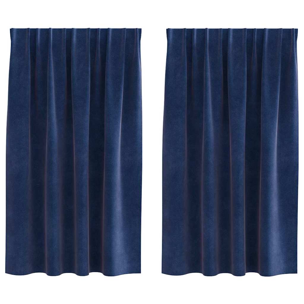 Verduisterende gordijnen 2 pcs Donkerblauw 140 x 140 cm Fluweel is nu te koop bij PeponiXL, paradijselijk wonen!