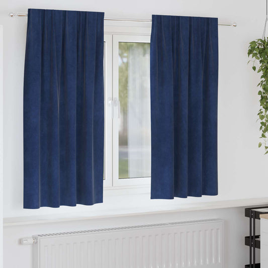Verduisterende gordijnen 2 pcs Donkerblauw 140 x 175 cm Fluweel is nu te koop bij PeponiXL, paradijselijk wonen!