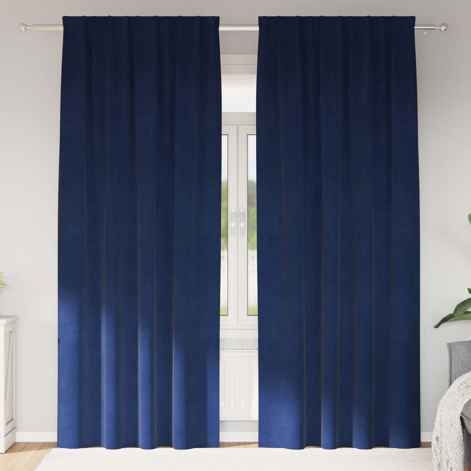 Verduisterende gordijnen 2 pcs Donkerblauw 140 x 260 cm Fluweel is nu te koop bij PeponiXL, paradijselijk wonen!