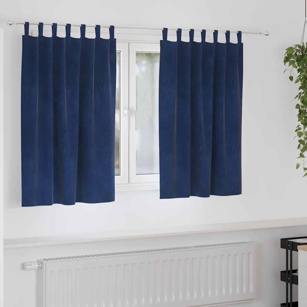 Verduisterende gordijnen 2 pcs Donkerblauw 140 x 140 cm Fluweel is nu te koop bij PeponiXL, paradijselijk wonen!