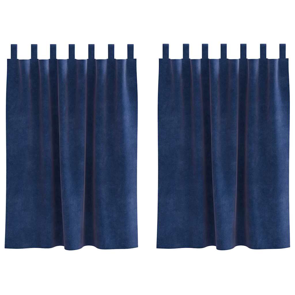 Verduisterende gordijnen 2 pcs Donkerblauw 140 x 140 cm Fluweel is nu te koop bij PeponiXL, paradijselijk wonen!
