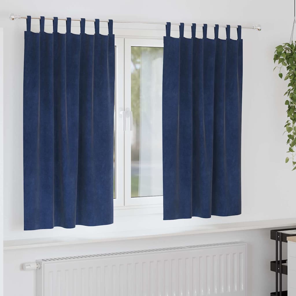 Verduisterende gordijnen 2 pcs Donkerblauw 140 x 175 cm Fluweel is nu te koop bij PeponiXL, paradijselijk wonen!