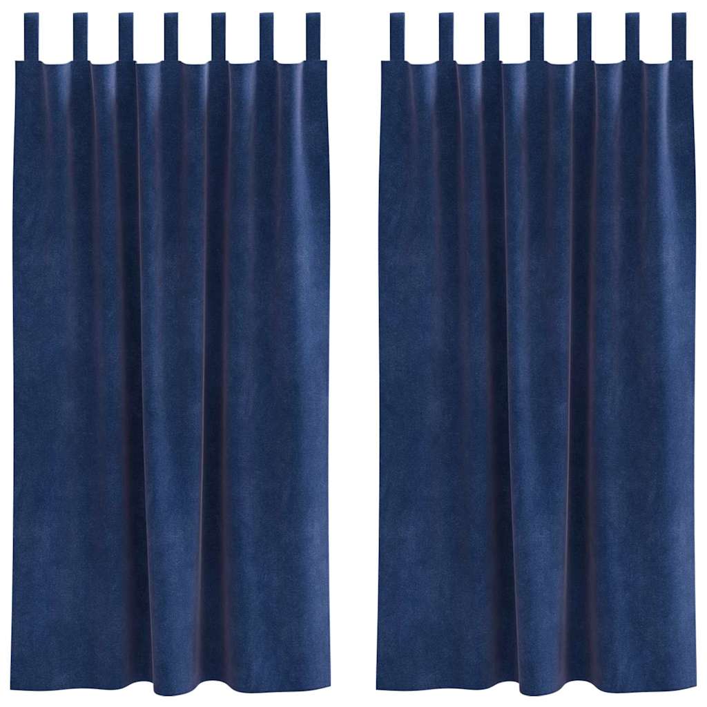 Verduisterende gordijnen 2 pcs Donkerblauw 140 x 175 cm Fluweel is nu te koop bij PeponiXL, paradijselijk wonen!