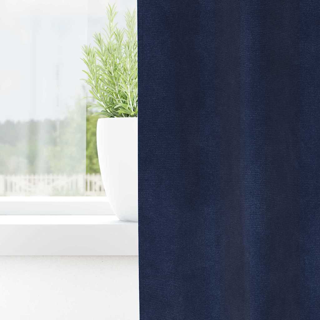 Verduisterende gordijnen 2 pcs Donkerblauw 140 x 225 cm Fluweel is nu te koop bij PeponiXL, paradijselijk wonen!