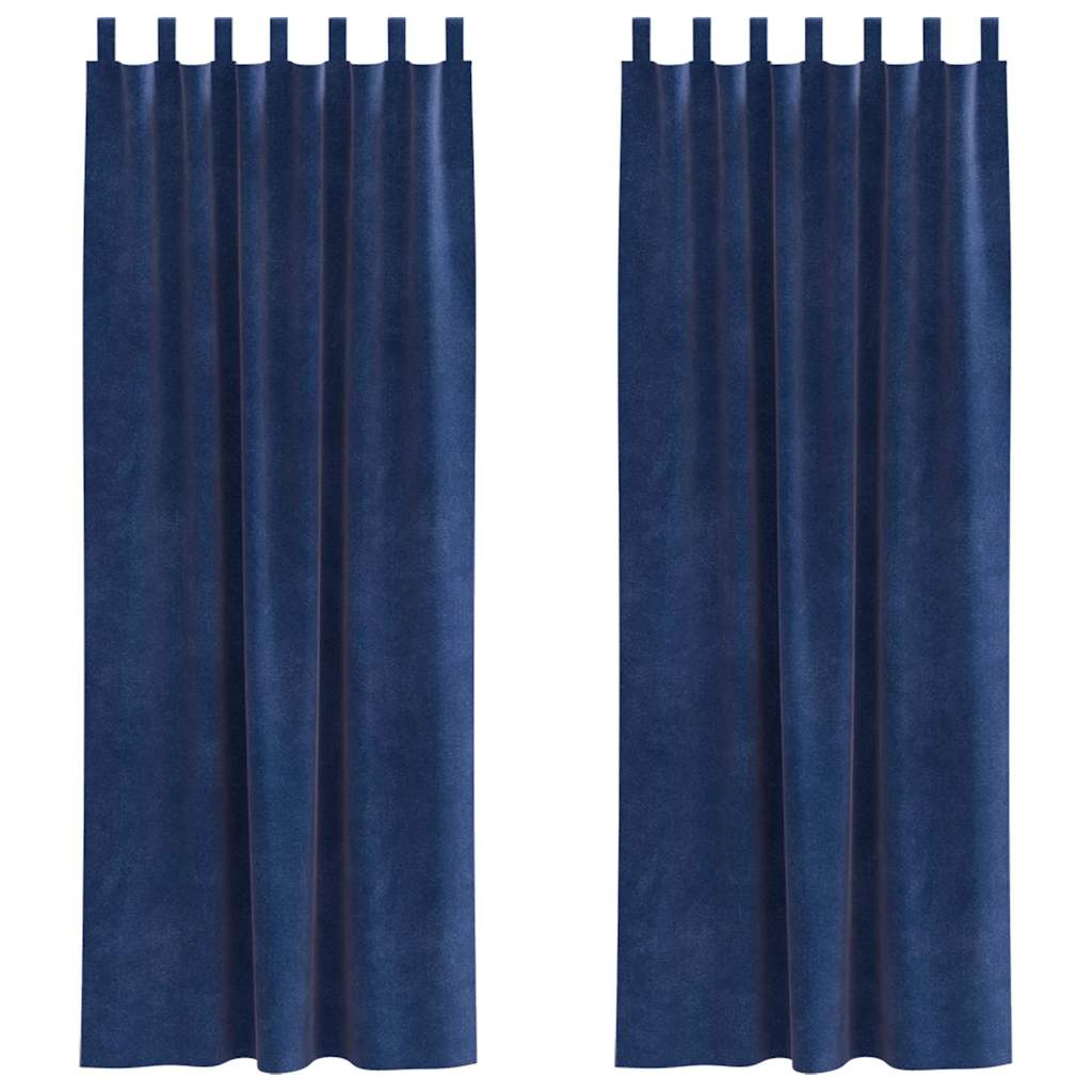 Verduisterende gordijnen 2 pcs Donkerblauw 140 x 245 cm Fluweel is nu te koop bij PeponiXL, paradijselijk wonen!