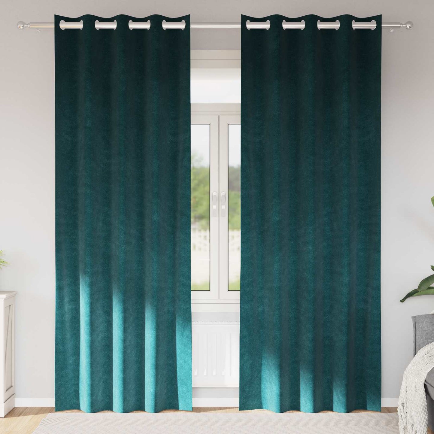 Verduisterende gordijnen 2 pcs Donkergroen 140 x 245 cm Fluweel is nu te koop bij PeponiXL, paradijselijk wonen!