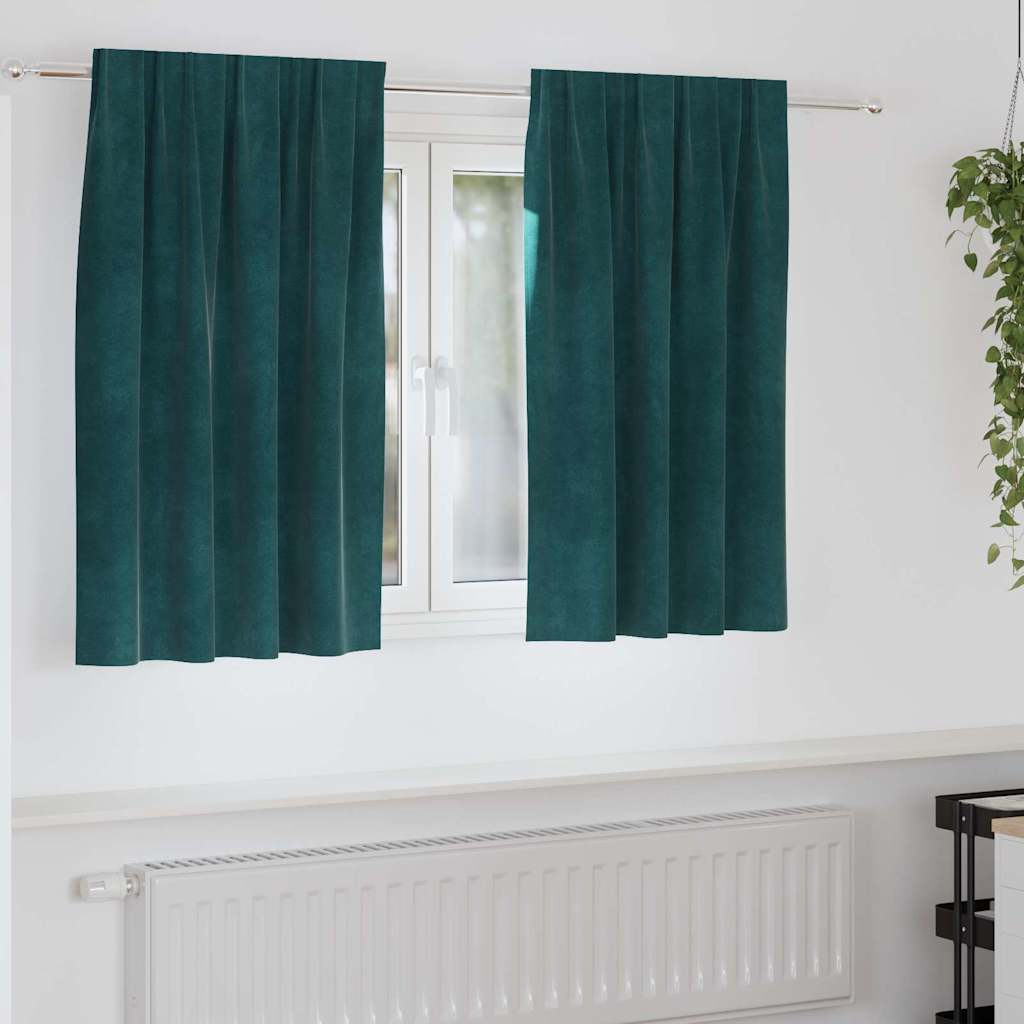 Verduisterende gordijnen 2 pcs Donkergroen 140 x 140 cm Fluweel is nu te koop bij PeponiXL, paradijselijk wonen!