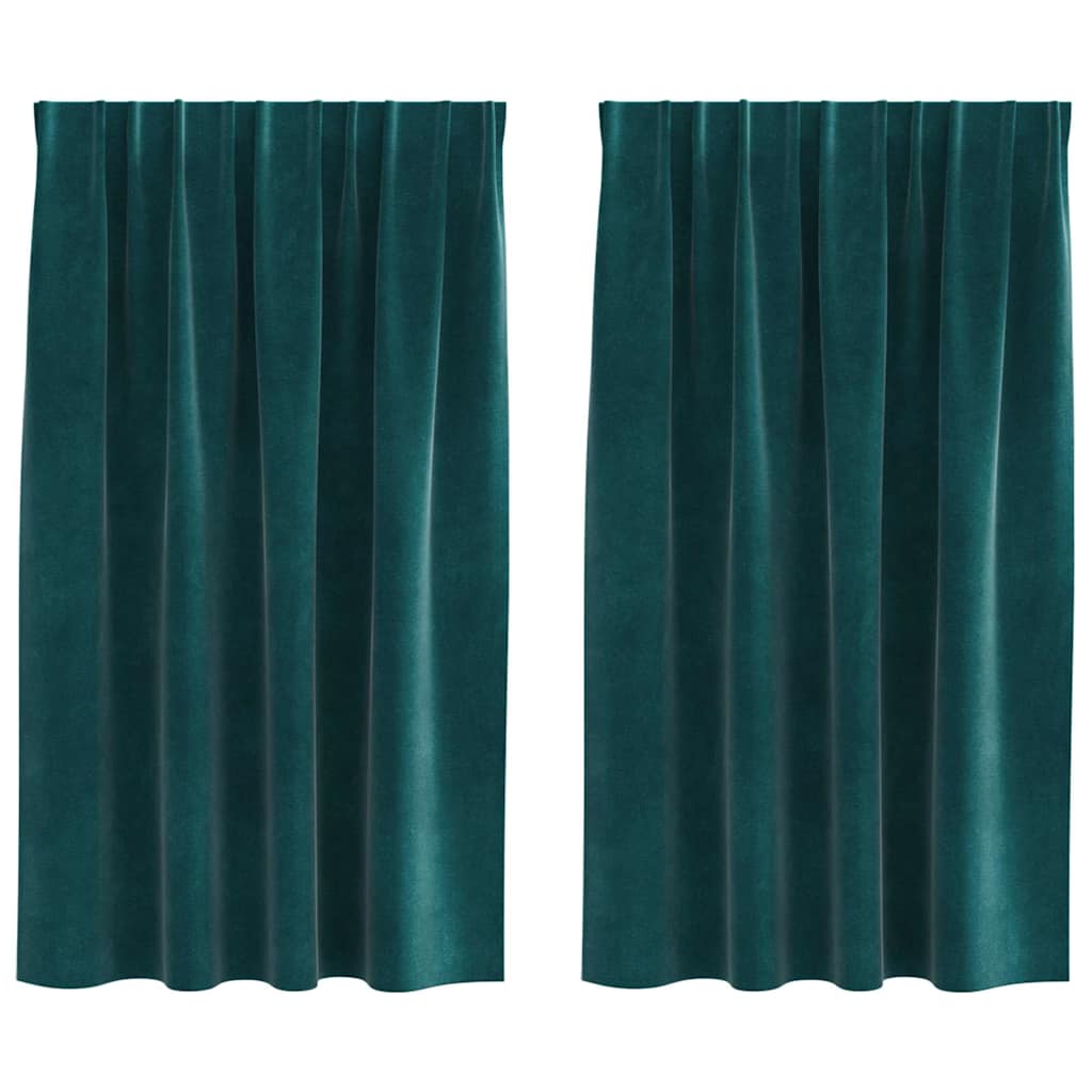 Verduisterende gordijnen 2 pcs Donkergroen 140 x 140 cm Fluweel is nu te koop bij PeponiXL, paradijselijk wonen!