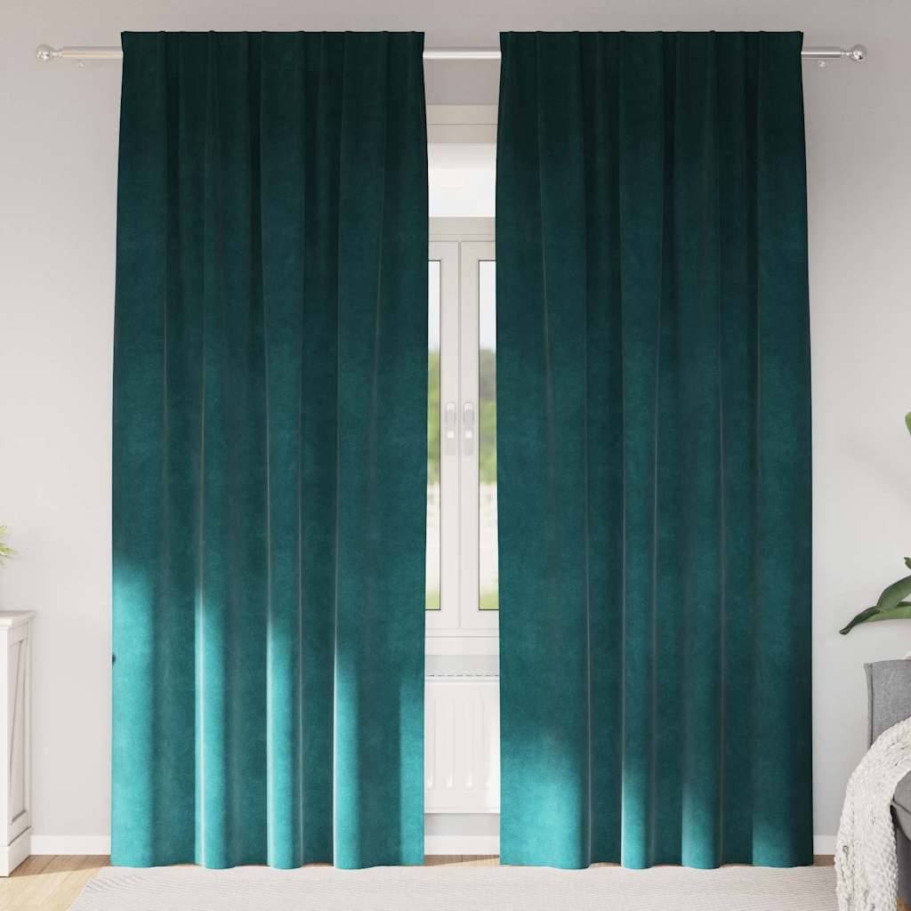 Verduisterende gordijnen 2 pcs Donkergroen 140 x 245 cm Fluweel is nu te koop bij PeponiXL, paradijselijk wonen!