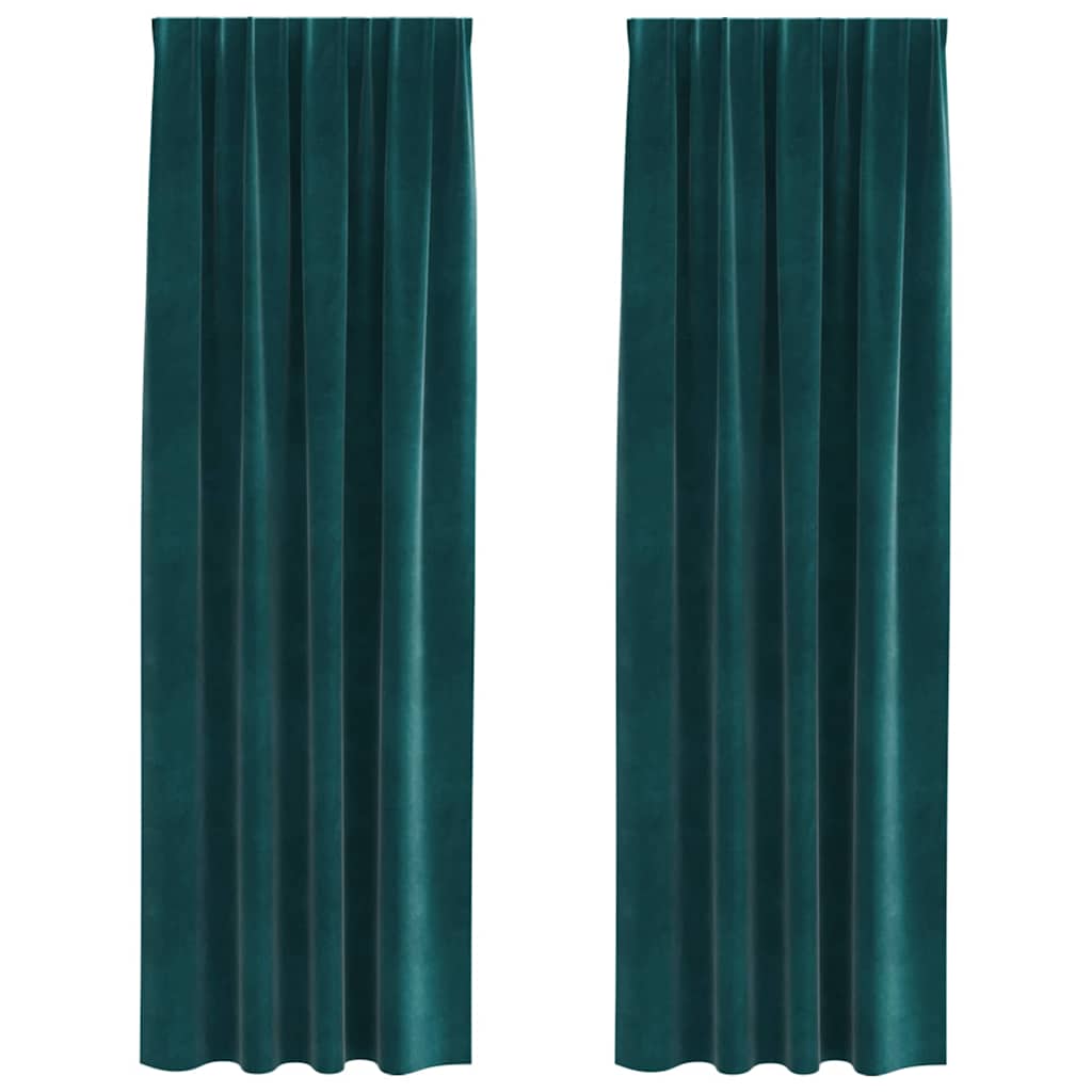 Verduisterende gordijnen 2 pcs Donkergroen 140 x 245 cm Fluweel is nu te koop bij PeponiXL, paradijselijk wonen!