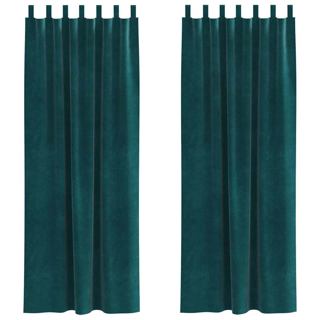 Verduisterende gordijnen 2 pcs Donkergroen 140 x 260 cm Fluweel is nu te koop bij PeponiXL, paradijselijk wonen!