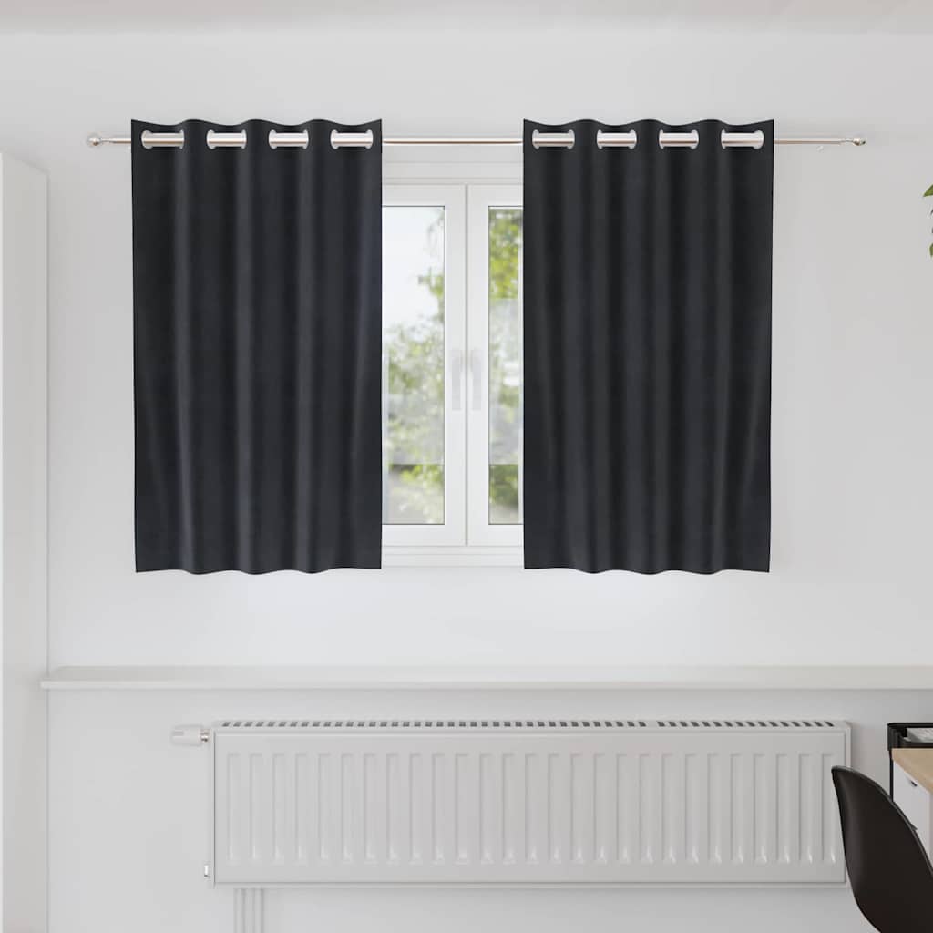 Verduisterende gordijnen 2 pcs Donkergrijs 140 x 140 cm Fluweel is nu te koop bij PeponiXL, paradijselijk wonen!