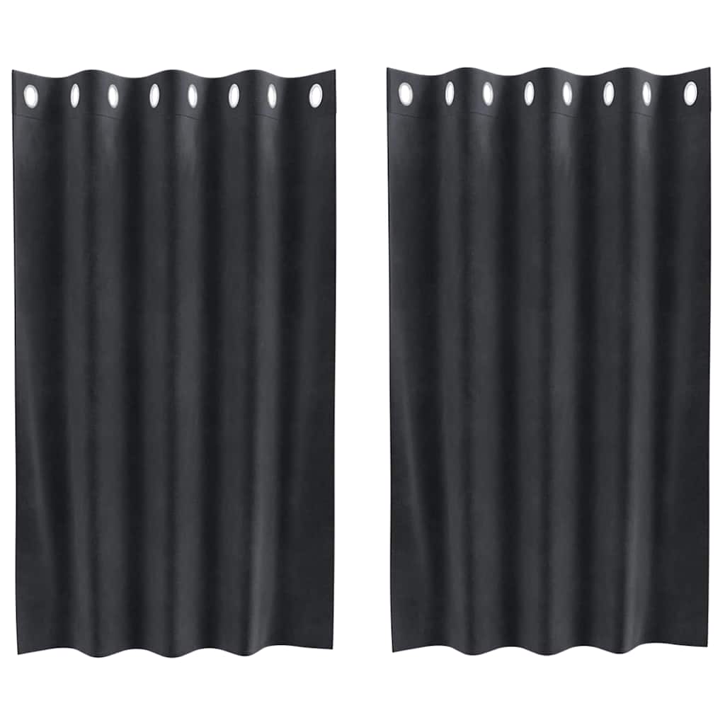 Verduisterende gordijnen 2 pcs Donkergrijs 140 x 140 cm Fluweel is nu te koop bij PeponiXL, paradijselijk wonen!