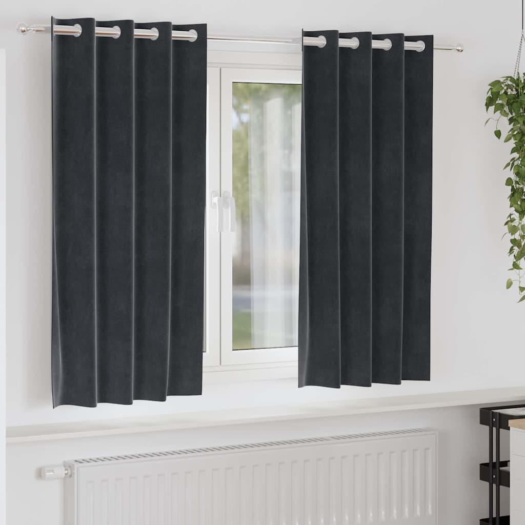 Verduisterende gordijnen 2 pcs Donkergrijs 140 x 175 cm Fluweel is nu te koop bij PeponiXL, paradijselijk wonen!
