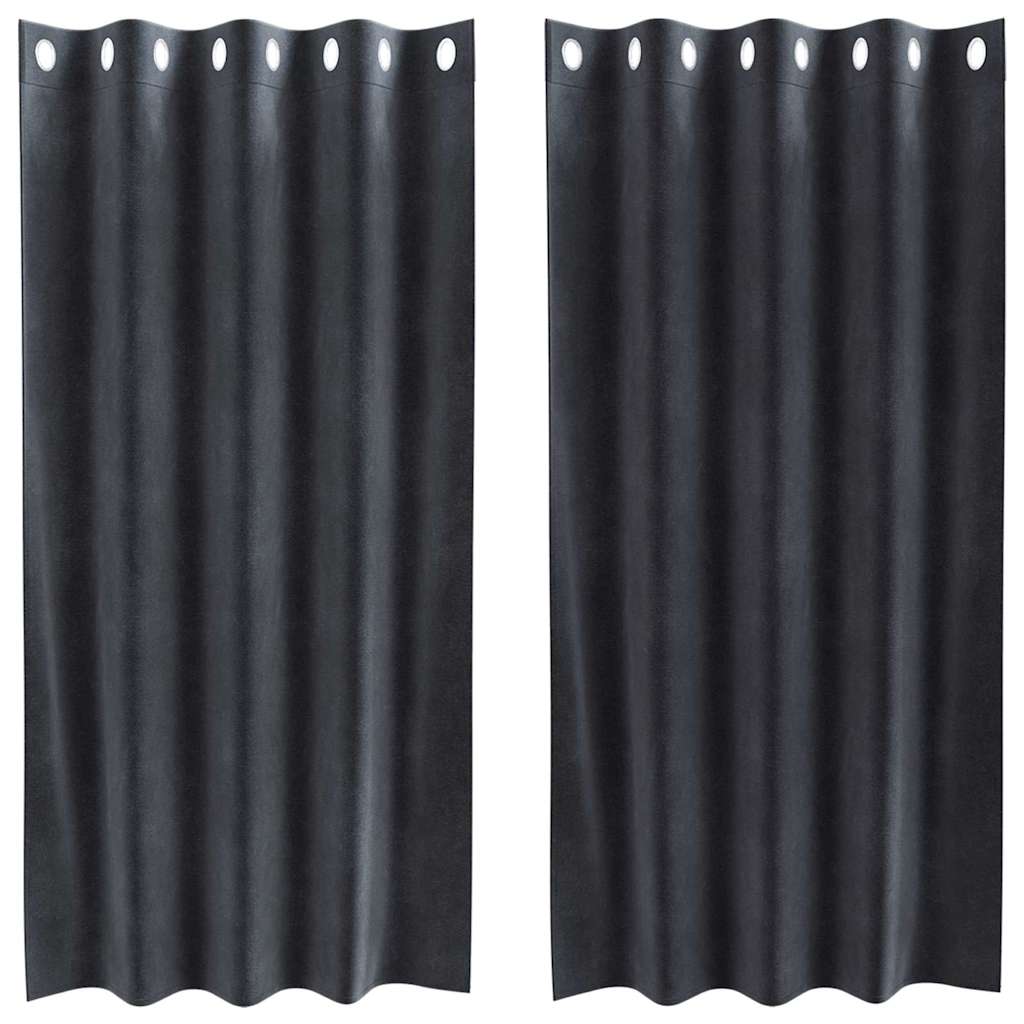 Verduisterende gordijnen 2 pcs Donkergrijs 140 x 175 cm Fluweel is nu te koop bij PeponiXL, paradijselijk wonen!