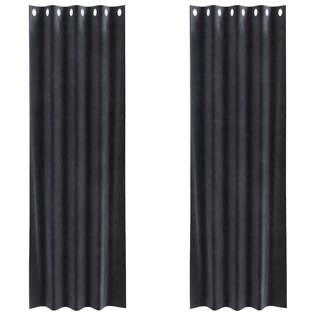 Verduisterende gordijnen 2 pcs Donkergrijs 140 x 225 cm Fluweel is nu te koop bij PeponiXL, paradijselijk wonen!