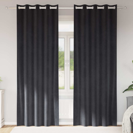 Verduisterende gordijnen 2 pcs Donkergrijs 140 x 245 cm Fluweel is nu te koop bij PeponiXL, paradijselijk wonen!