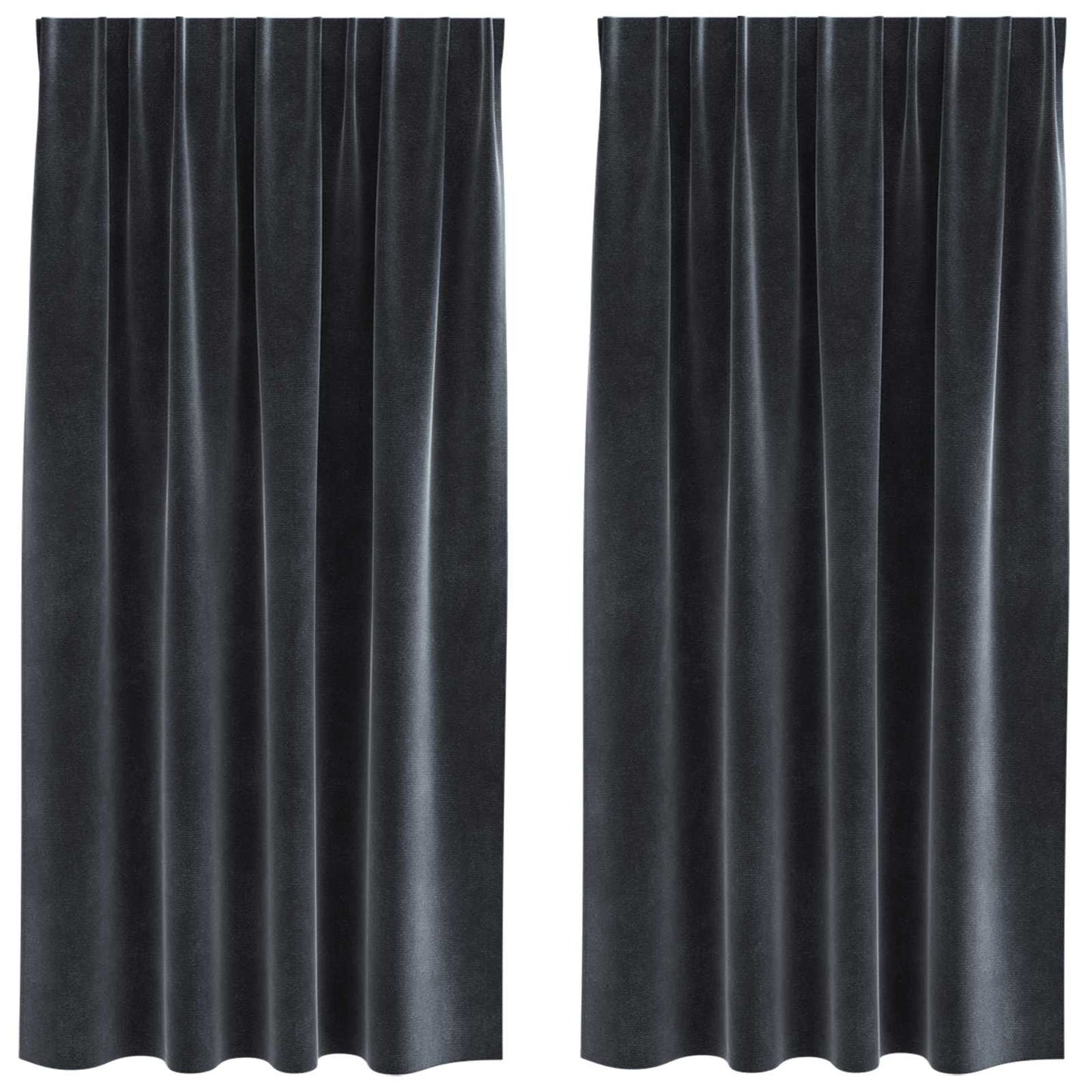 Verduisterende gordijnen 2 pcs Donkergrijs 140 x 175 cm Fluweel is nu te koop bij PeponiXL, paradijselijk wonen!