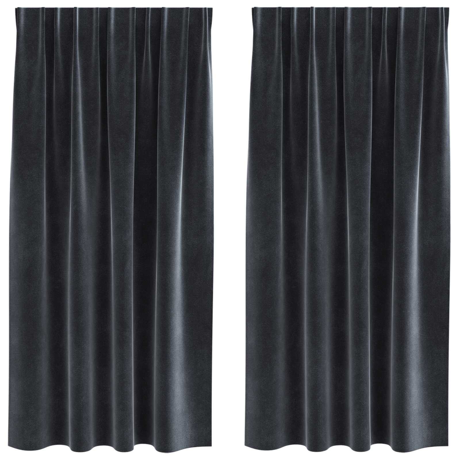 Verduisterende gordijnen 2 pcs Donkergrijs 140 x 175 cm Fluweel is nu te koop bij PeponiXL, paradijselijk wonen!