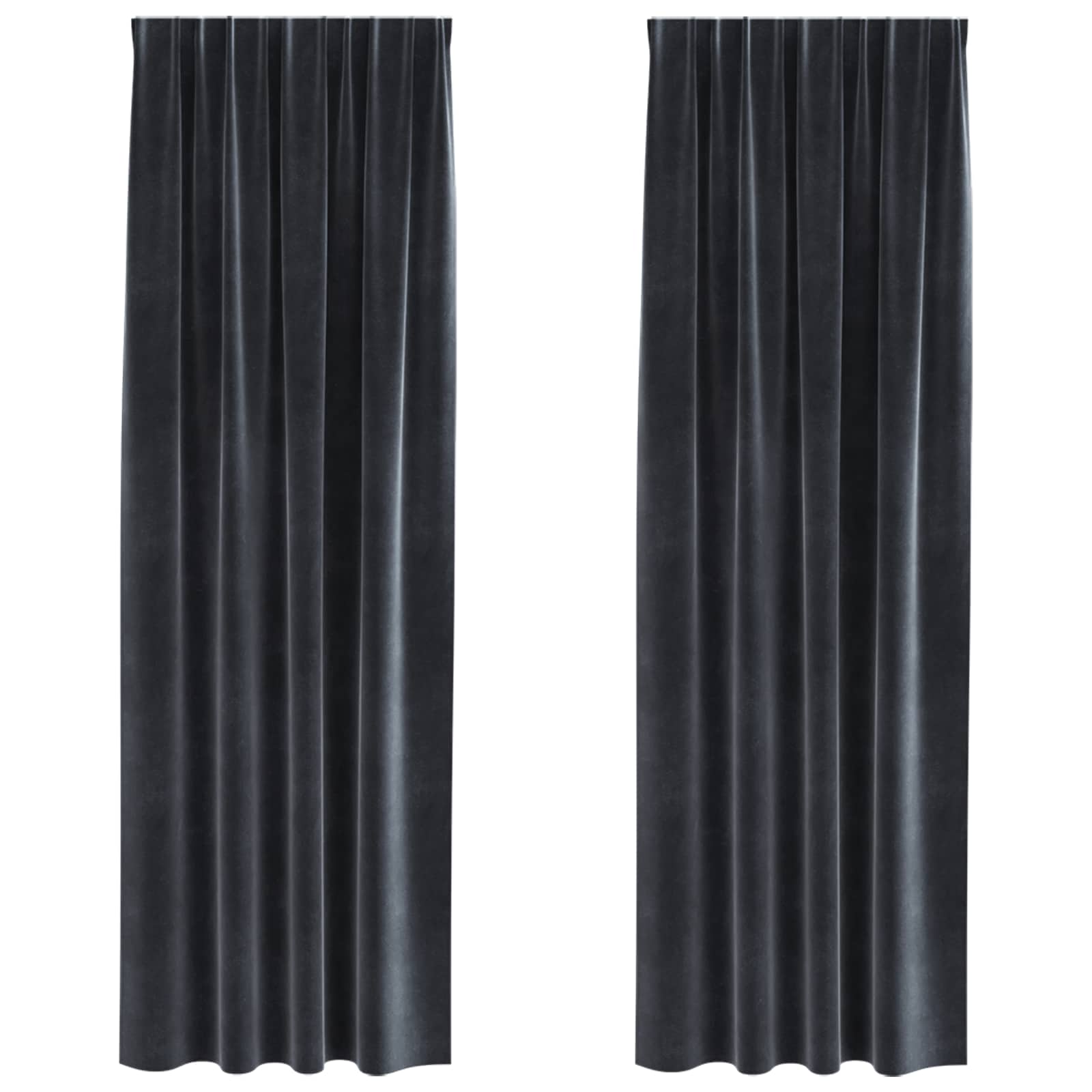 Verduisterende gordijnen 2 pcs Donkergrijs 140 x 225 cm Fluweel is nu te koop bij PeponiXL, paradijselijk wonen!