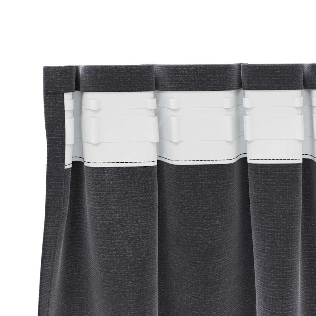 Verduisterende gordijnen 2 pcs Donkergrijs 140 x 245 cm Fluweel is nu te koop bij PeponiXL, paradijselijk wonen!