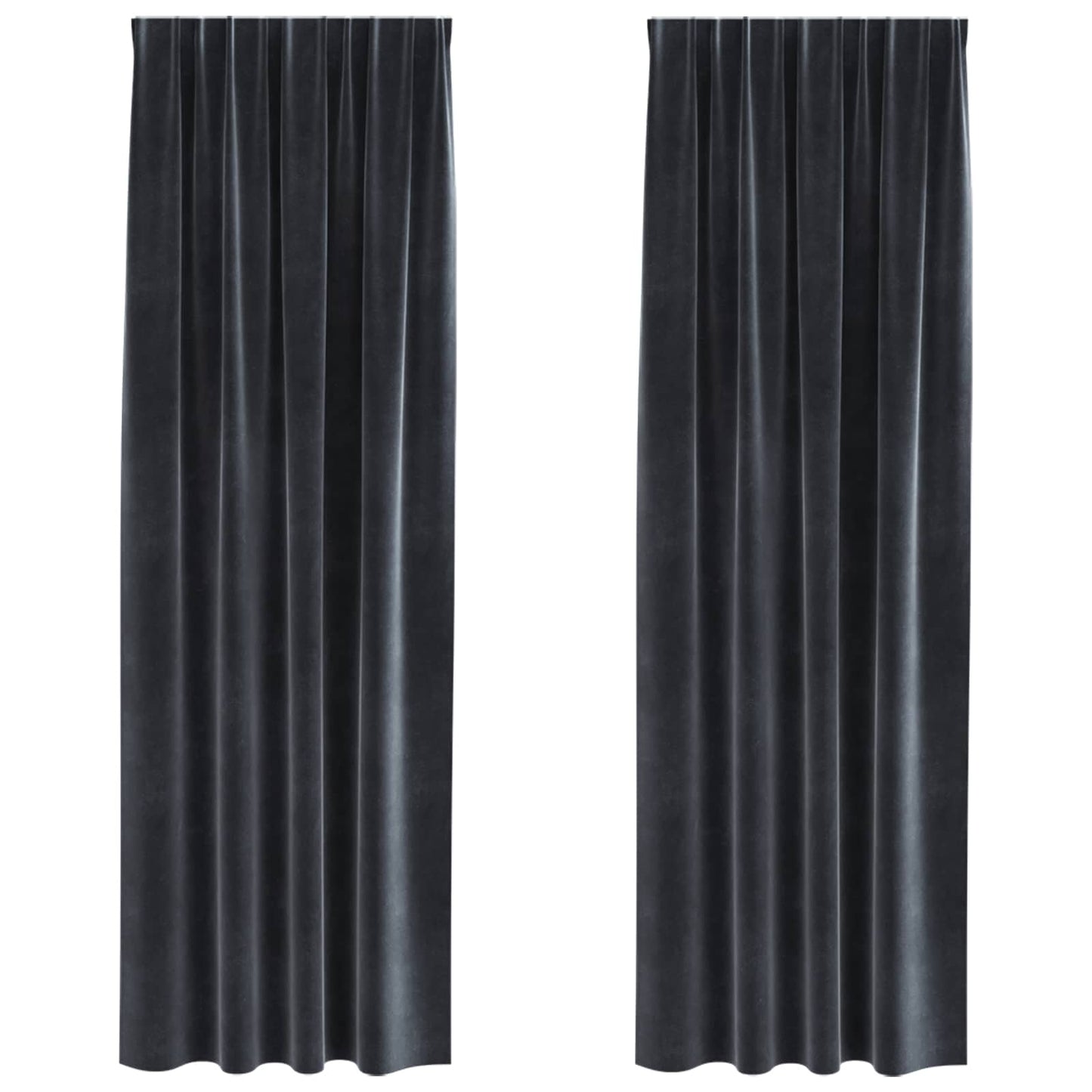 Verduisterende gordijnen 2 pcs Donkergrijs 140 x 260 cm Fluweel is nu te koop bij PeponiXL, paradijselijk wonen!