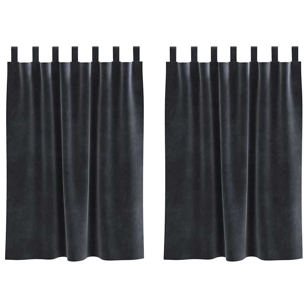 Verduisterende gordijnen 2 pcs Donkergrijs 140 x 140 cm Fluweel is nu te koop bij PeponiXL, paradijselijk wonen!