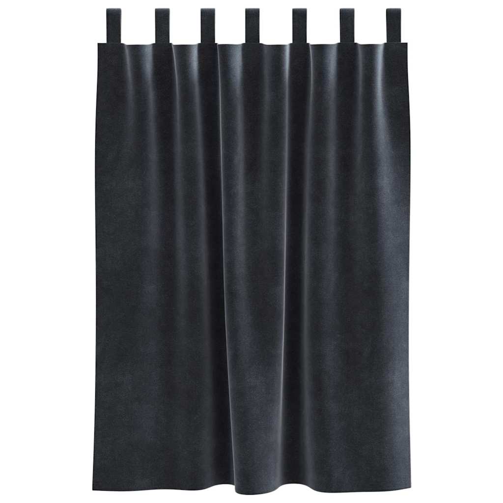 Verduisterende gordijnen 2 pcs Donkergrijs 140 x 140 cm Fluweel is nu te koop bij PeponiXL, paradijselijk wonen!
