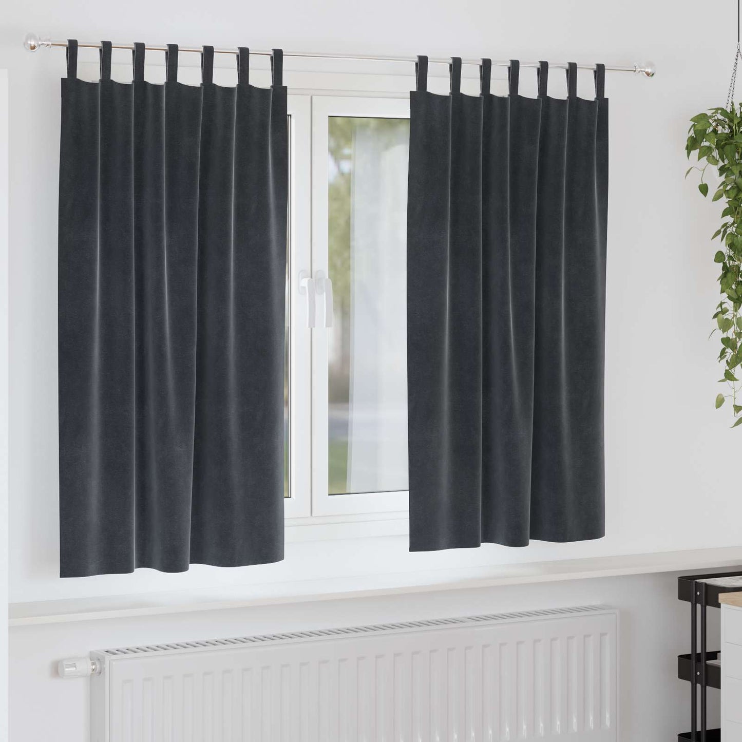 Verduisterende gordijnen 2 pcs Donkergrijs 140 x 175 cm Fluweel is nu te koop bij PeponiXL, paradijselijk wonen!