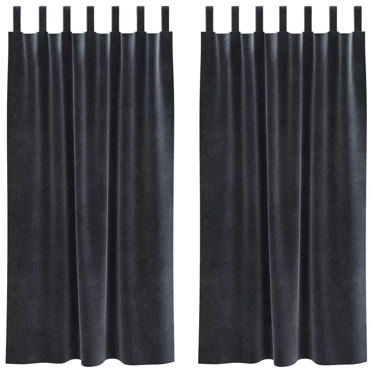 Verduisterende gordijnen 2 pcs Donkergrijs 140 x 175 cm Fluweel is nu te koop bij PeponiXL, paradijselijk wonen!