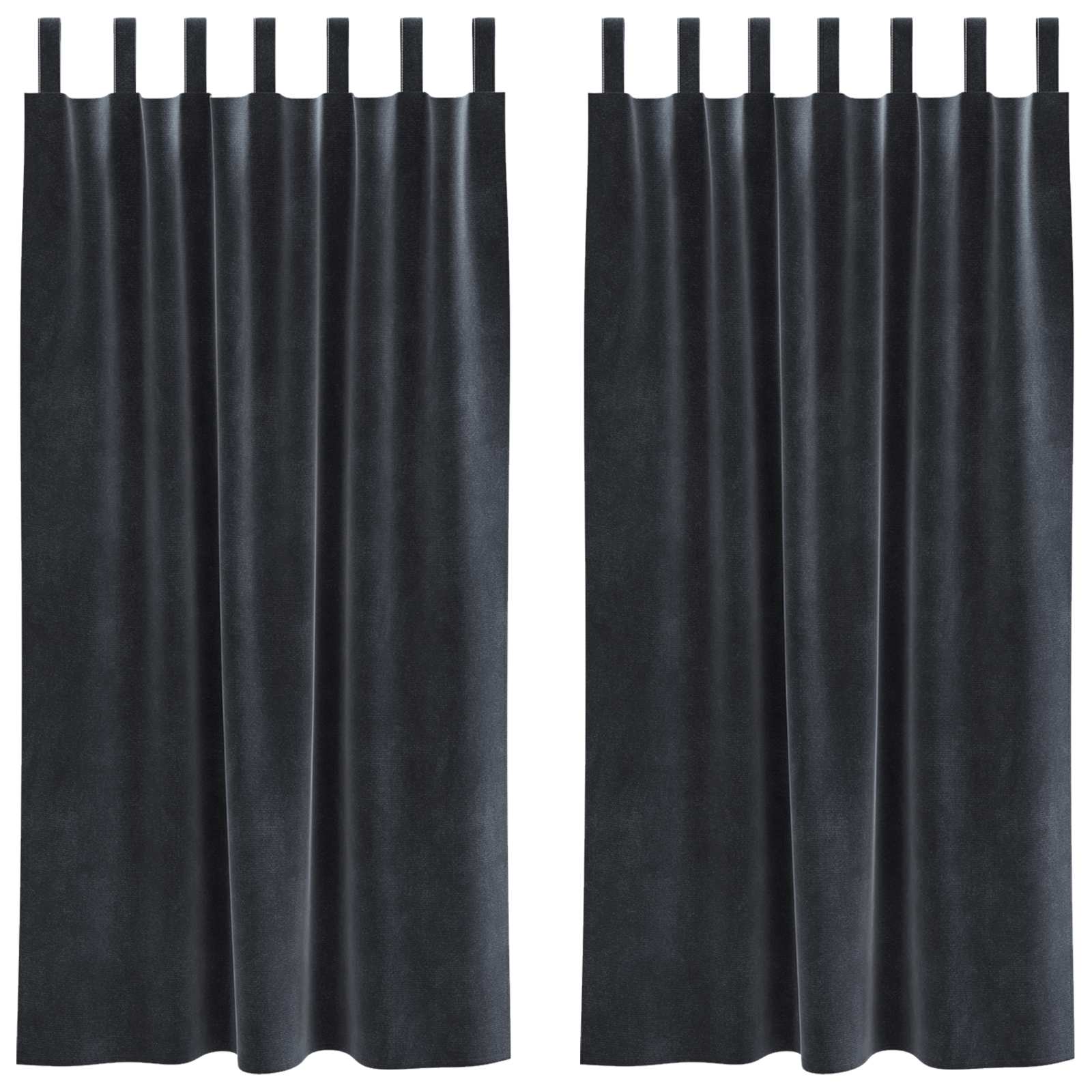 Verduisterende gordijnen 2 pcs Donkergrijs 140 x 175 cm Fluweel is nu te koop bij PeponiXL, paradijselijk wonen!