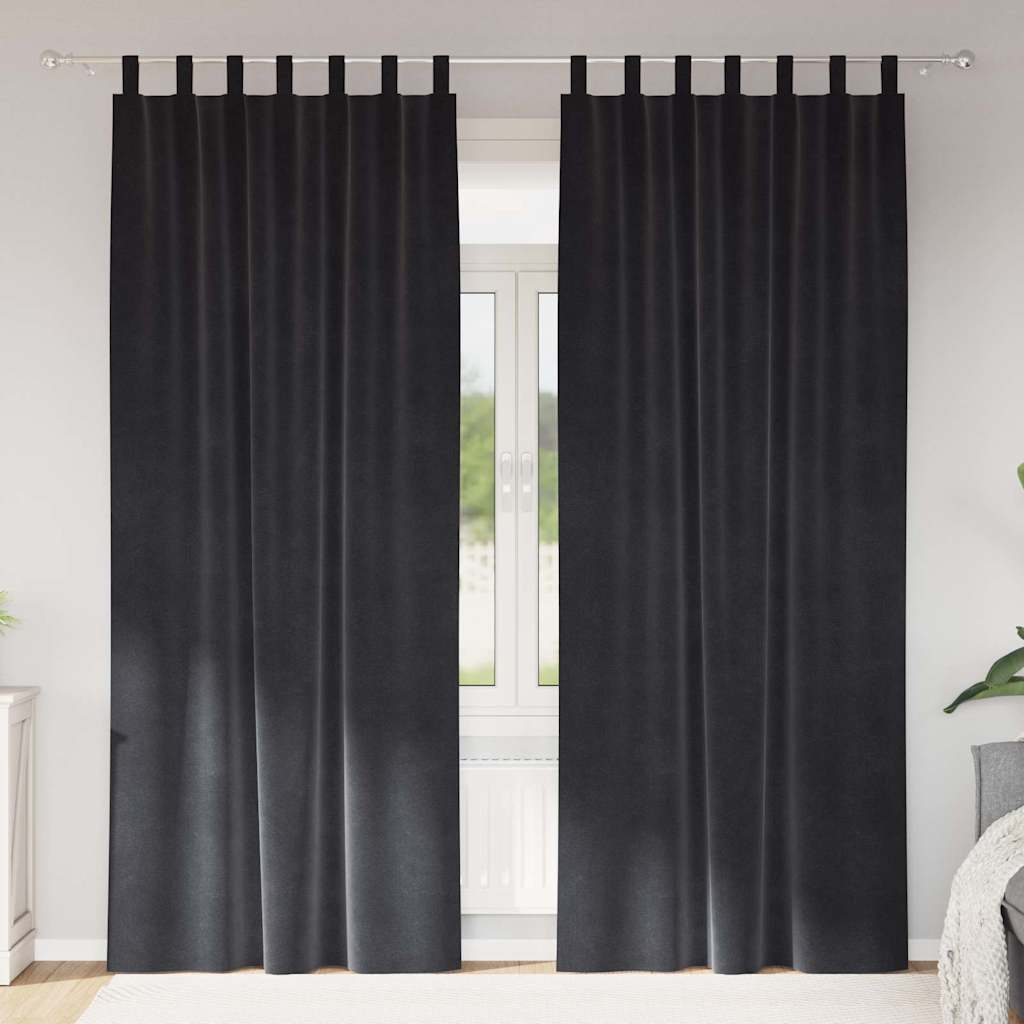 Verduisterende gordijnen 2 pcs Donkergrijs 140 x 225 cm Fluweel is nu te koop bij PeponiXL, paradijselijk wonen!