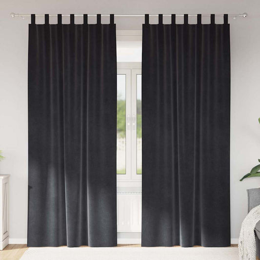 Verduisterende gordijnen 2 pcs Donkergrijs 140 x 225 cm Fluweel is nu te koop bij PeponiXL, paradijselijk wonen!