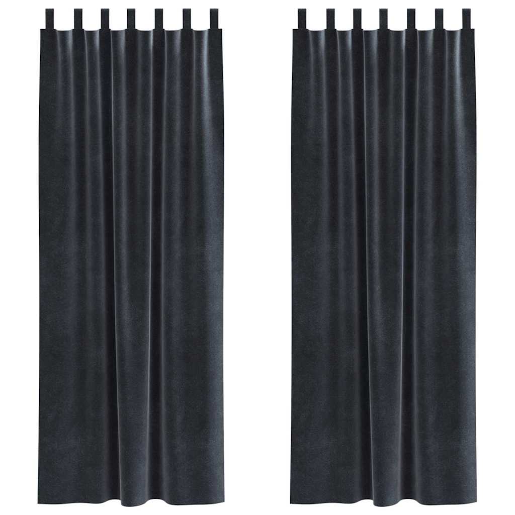Verduisterende gordijnen 2 pcs Donkergrijs 140 x 245 cm Fluweel is nu te koop bij PeponiXL, paradijselijk wonen!