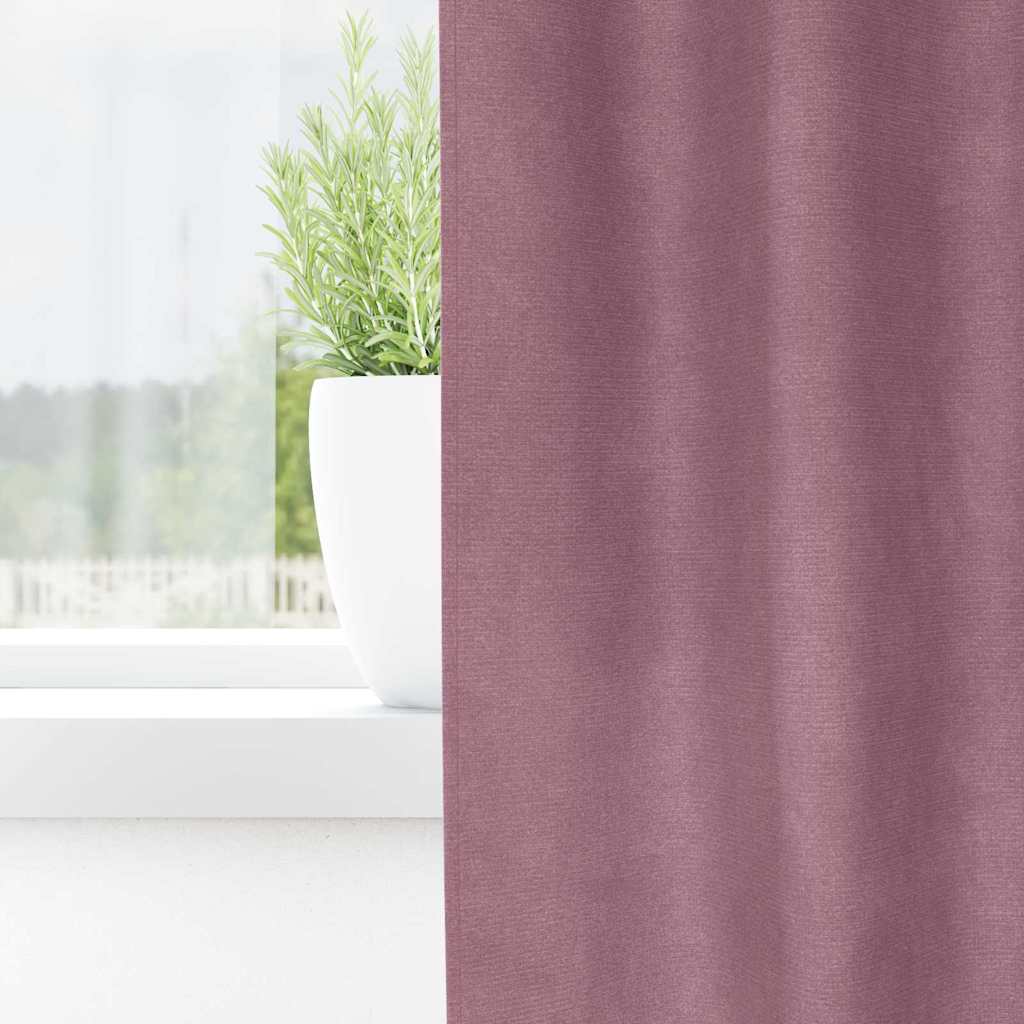 Verduisterende gordijnen 2 pcs Donkerroze 140 x 140 cm Fluweel is nu te koop bij PeponiXL, paradijselijk wonen!
