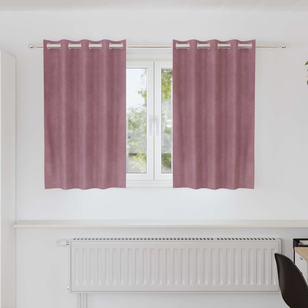 Verduisterende gordijnen 2 pcs Donkerroze 140 x 140 cm Fluweel is nu te koop bij PeponiXL, paradijselijk wonen!