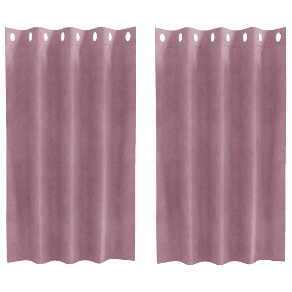 Verduisterende gordijnen 2 pcs Donkerroze 140 x 140 cm Fluweel is nu te koop bij PeponiXL, paradijselijk wonen!